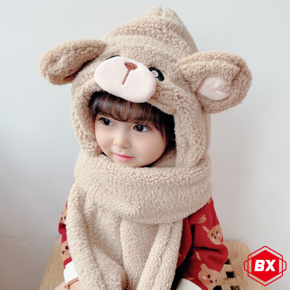 Set Mũ Và Khăn Choàng Cổ Giữ Ấm Dễ Thương Cho Bé