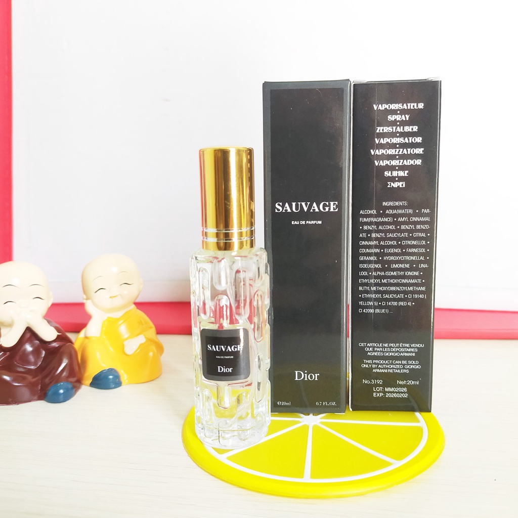 Nước Hoa Mini Nam Di_or Sau_vage dạng xịt chai 20ml mẫu 4d- Mùi hiện đại