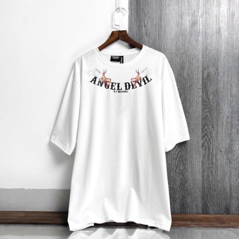 Áo thun nam nữ unisex tay lỡ Angel Devil, áo phông cotton freesize AD-Trend | BigBuy360 - bigbuy360.vn