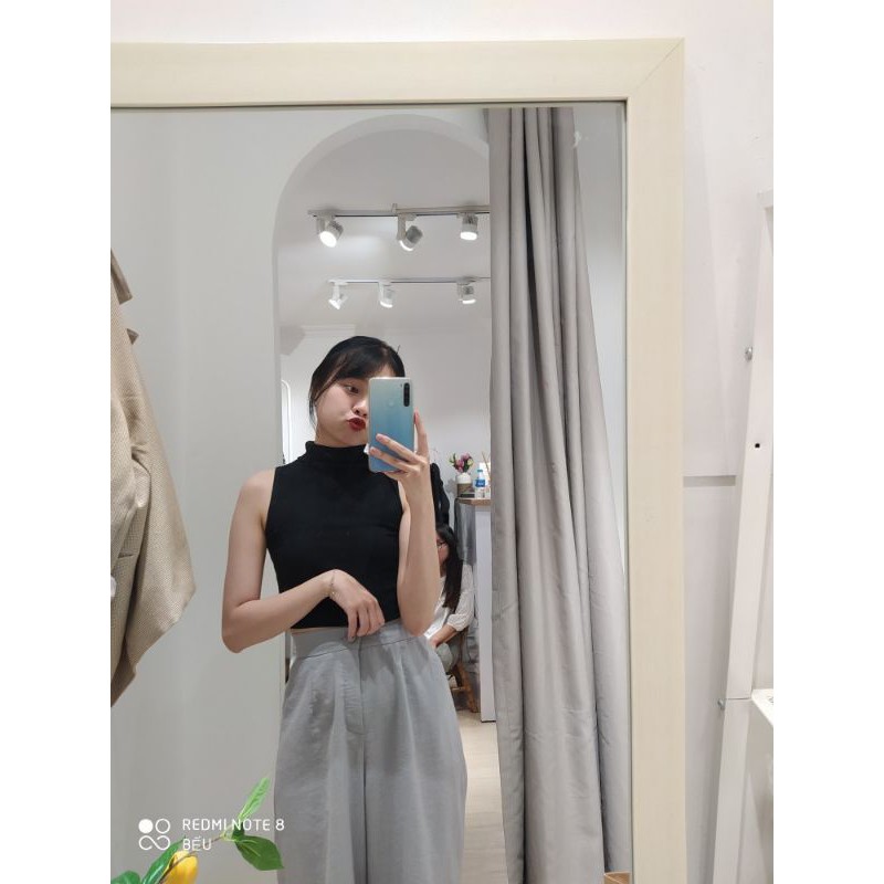 Áo Croptop Sát Nách Cổ Lọ Chất Xịn 9 Màu Laca Store H12-1, áo crt ba lỗ cổ cao | BigBuy360 - bigbuy360.vn