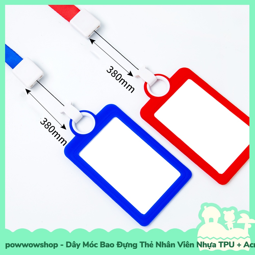 [Sẵn VN - Hỏa Tốc] Dây Móc Kéo Bao Đựng Thẻ Nhân Viên Nhựa TPU Dẻo + Acrylic Mẫu Đơn Giản Simple Colorful