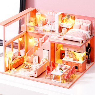 Mô Hình Lắp Ghép Nhà Gỗ Búp Bê DIY : Sweet Angel L029 Kèm Mica + Keo Sữa