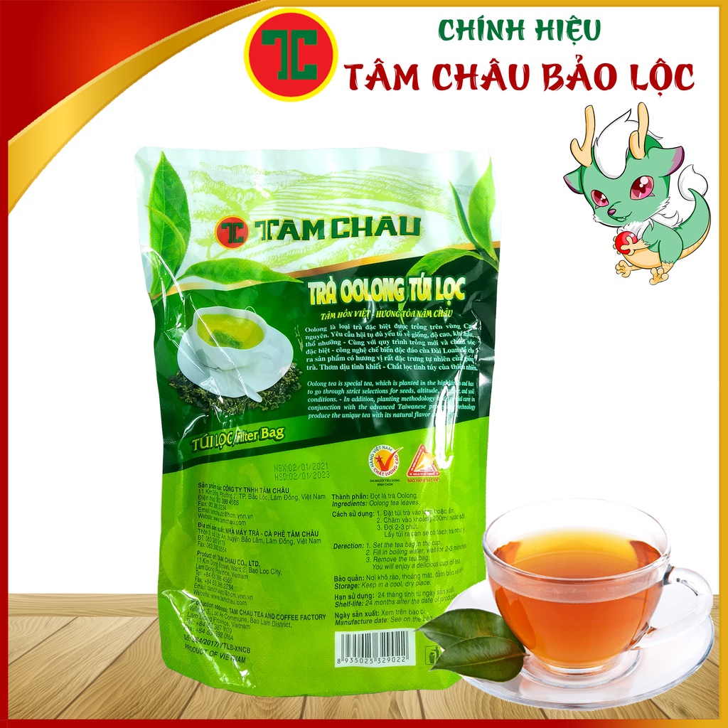 [TÂM CHÂU]Trà Oolong Túi Lọc Cao Cấp - Trà túi lọc 250Gr - Chính hiệu TÂM CHÂU BẢO LỘC