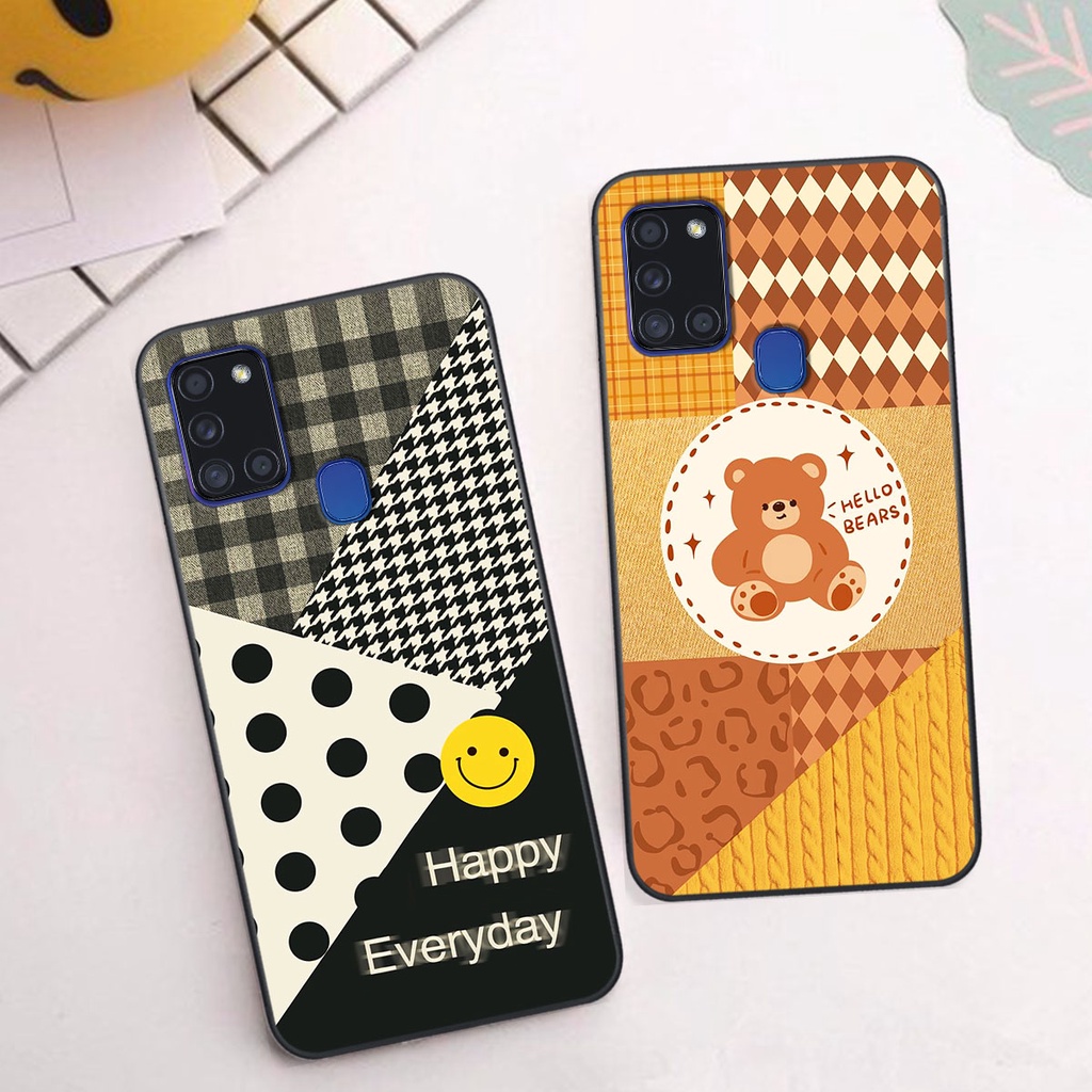 Ốp lưng Samsung A21S happy day, gấu bear dễ thương - BỀN - ĐẸP -BAO GIÁ TOÀN THỊ TRƯỜNG