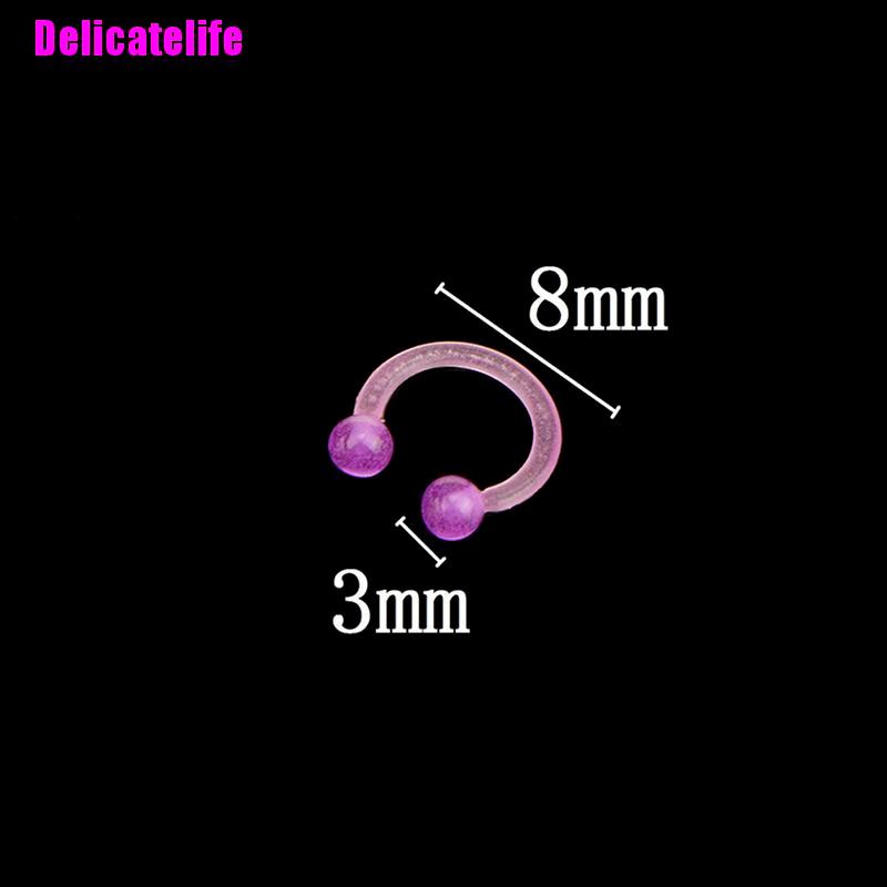 Bộ 10/20 khuyên xỏ mũi trang sức làm từ acrylic phản quang bắt mắt