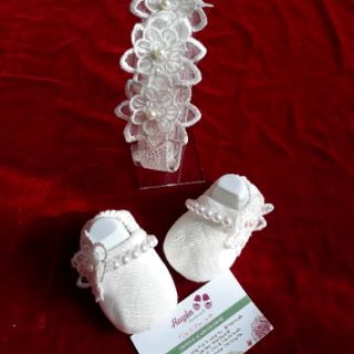 set giày vải cho bé ( giày + turban)