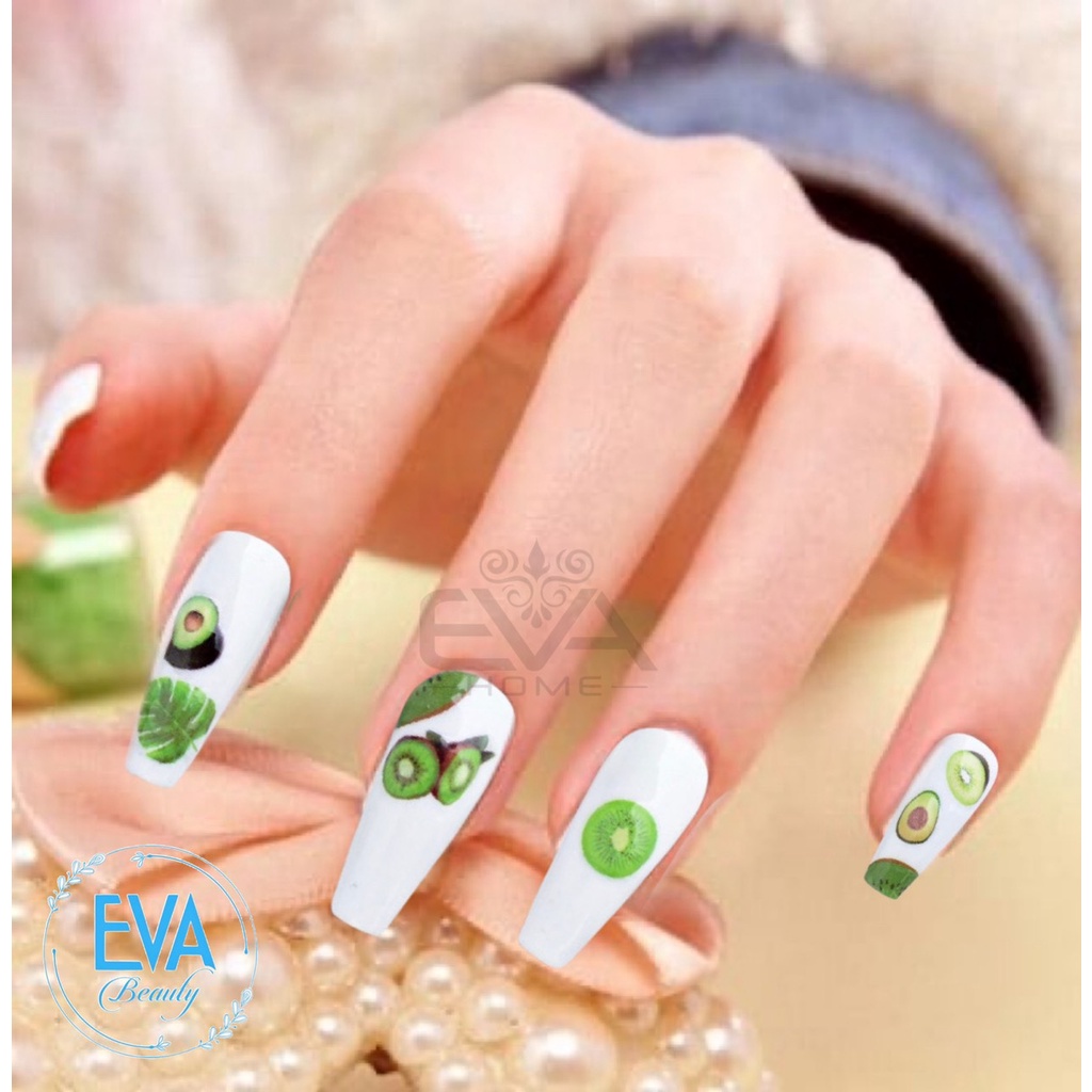STICKER Decal Dán Móng Chống Nước Joyful Nails  Hoạ Tiết Tone Màu Lá Cây Trái Bơ Kiwi & Avocado Nail Art Sticker JO1968