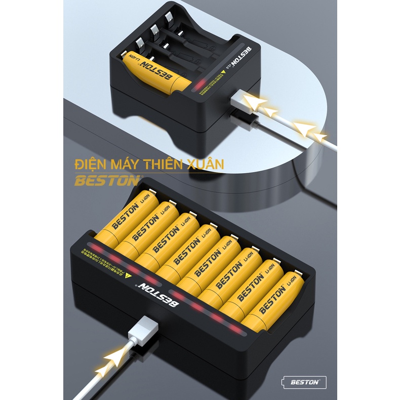 Vỉ 4 viên pin tiểu sạc 1.5V 3500mWh AA (2A) Lithium Ion Beston 1.5V cao cấp Dung lượng cao
