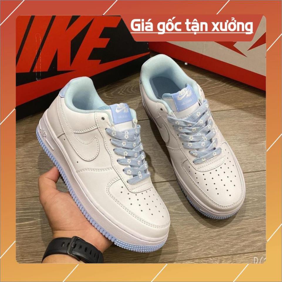 [FreeShip-Hàng Xịn Sale Sốc] Giầy AF1 trắng xanh hoa cúc 11 SC [ FREESHIP + BOX ]