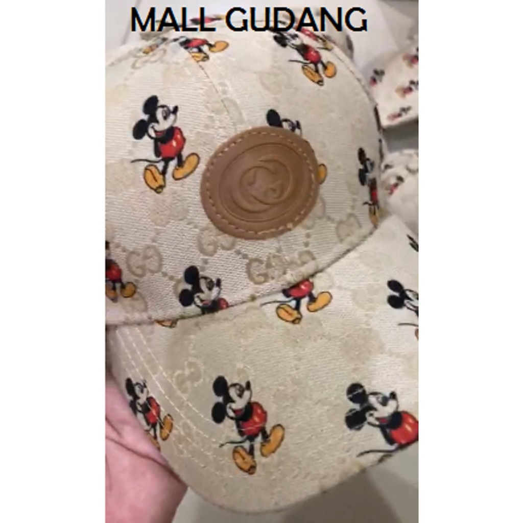 Nón Lưỡi Trai In Logo Gucci Và Chuột Mickey Dễ Thương