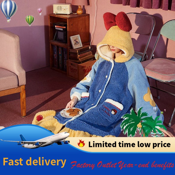 {Nightgown} Đầm Ngủ Ngủ Bằng Lông Cừu San Hô Dày Dặn Màu Trắng Tuyết Mùa Thu Đông Dành Cho Nữ Sử Dụng Tại Nhà Xa1D &----&*&*-*--*--