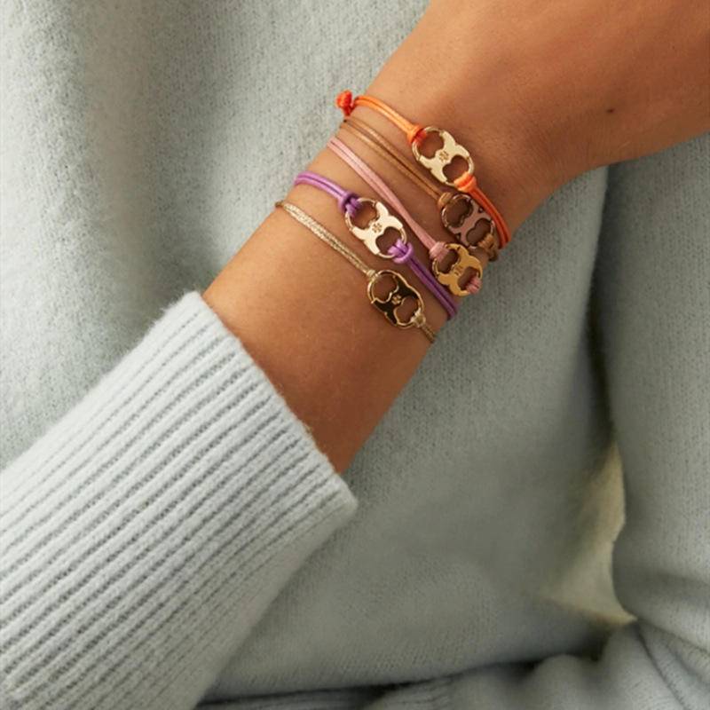 Vòng Tay Dây Sáp Nhiều Màu Sắc Mạ Đồng 18k Phong Cách Hàn Quốc