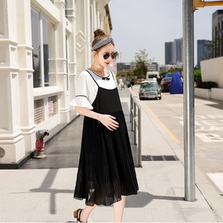 THANH LÝ Đầm Bầu - Sét Yếm Xếp Ly Tiểu Thư