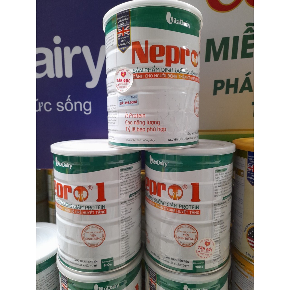 Lon Sữa 900g Nepro 1 Vitadairy Giảm Protein Dành Cho Người Thận Có Urê Huyết Tăng