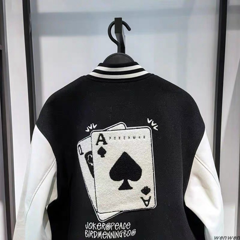 Áo Khoác,Áo Khoác Bomber Nam Nữ Thêu Họa Tiết Chất Liệu Kaki Cao Cấp Tay Phối Da Đẳng Cấp