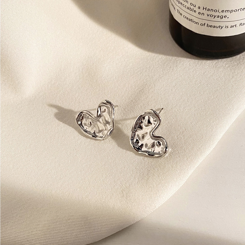 Bông Tai Hình Trái Tim Màu Xanh Dương Phong Cách Punk Hiphop Thời Trang Cho Nữ