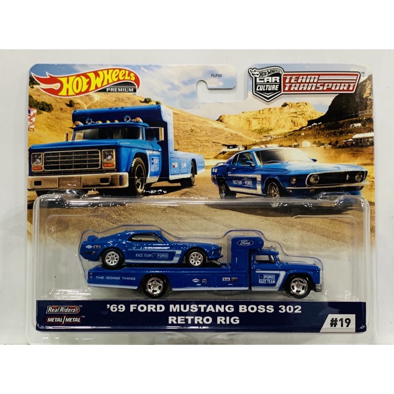 Hobby Store xe mô hình Hot Wheels Team Transport Ford Mustang Boss 302 Retro Rig