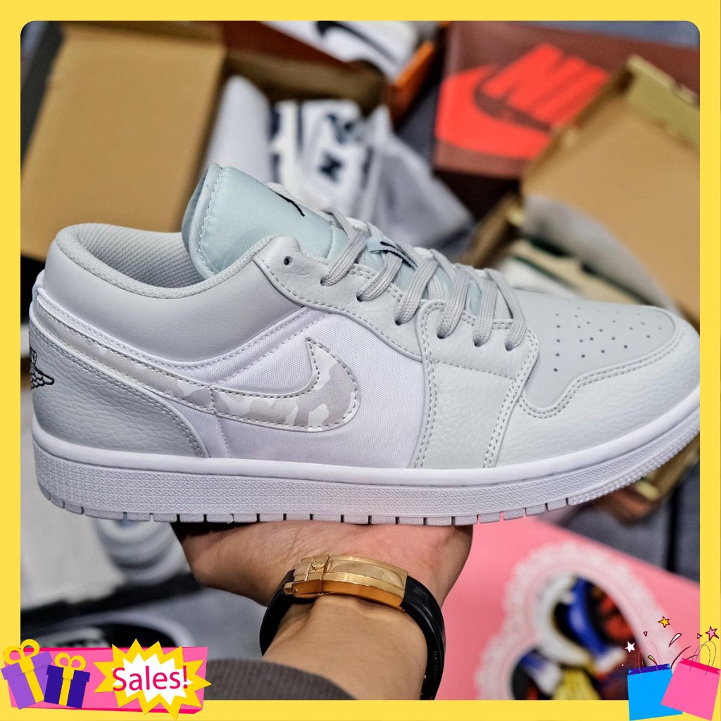 Giày Air Jordan 1 Low White Camo phối màu rằn ri DC9036-100