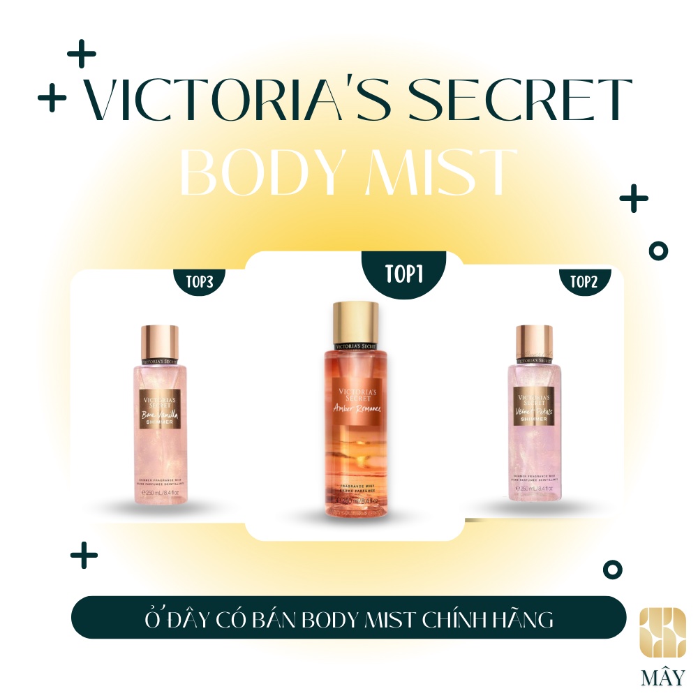 Body mist - xịt khử mùi toàn thân mùi ngọt mát Victoria Secret Amber Romance 250ML Mỹ