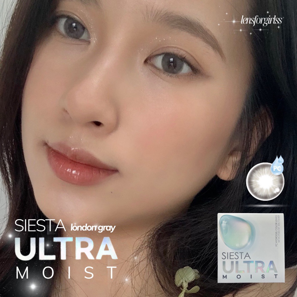 Kính Áp Tròng xám thuần khiết ULTRA MOIST LONDON GRAY dành cho mắt nhạy cảm chính hãng SIESTA | Lens cận