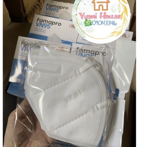 [VN95 (N95)- HỘP 10 CÁI] Khẩu trang y tế N95 kháng khuẩn 4 lớp Famapro VN95 Nam Anh