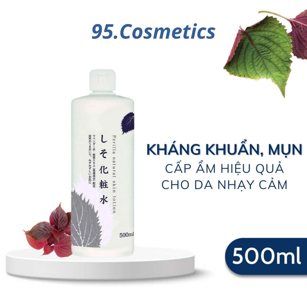 Nước Hoa Hồng Dokudami Diếp Cá + Tía Tô 500ml, Cấp Ẩm, Giảm Tiết Bã Nhờn
