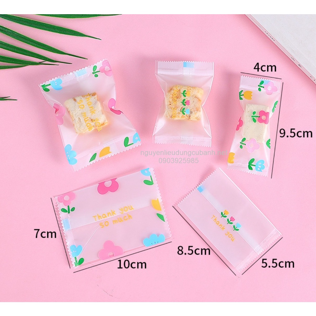 Túi bánh quy, Túi bánh quy hàn miệng kt 5.5x8.5cm, 7x10cm.