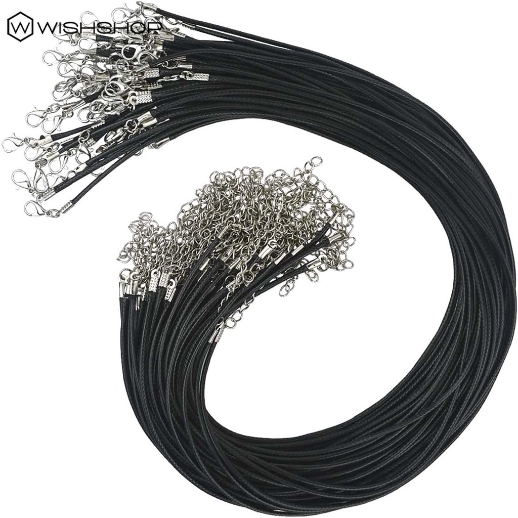 Set 10 Cuộn Dây Da Màu Đen 1.5MM Làm Trang Sức Thủ Công