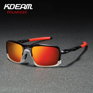 KDEAM Kính Mát  Vuông Mới TR90 Khung Nam Polarized Thể thao Kính mắt silicone UV400