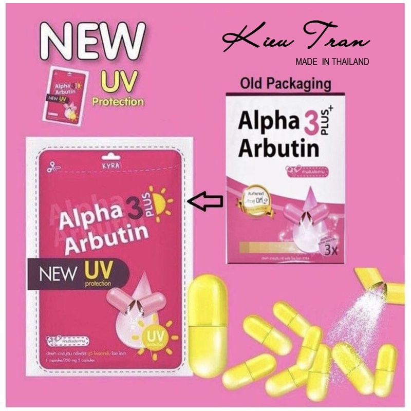 Vỉ 10 viên trắng da Alpha Arbutin Nội địa Thái Lan mẫu mới