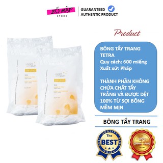 [SALE] [CAM KẾT 100% CHÍNH HÃNG] Bông tẩy trang TETRA Pháp 600 miếng, chất bông cotton dày dặn mềm mịn không bai xù