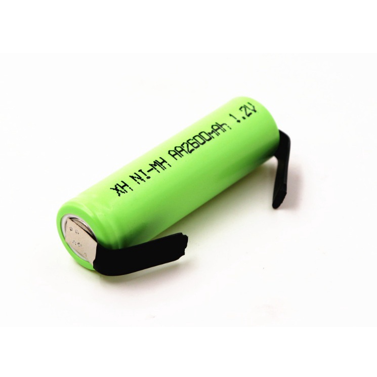 Pin sạc Lithium-Ion cỡ AA dung lượng 2600mAh 1.2V có hàn kết nối niken sẵn 2 đầu viên Pin