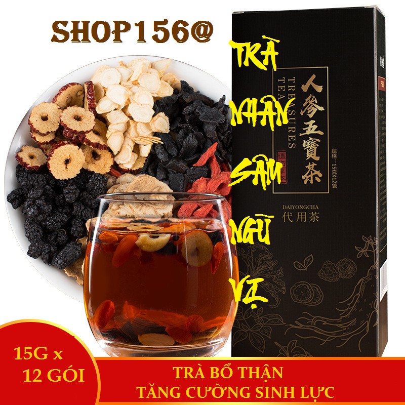 Trà Nhân Sâm ngũ vị bổ thận, trà thảo mộc dưỡng sinh, tăng cường sinh lực cho nam và nữ