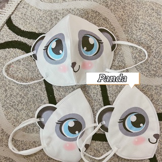 Set 10 khẩu trang 3d hình gấu trúc / khủng long dễ thương thoáng khí cho bé 0-12 tuổi