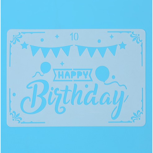 Thước Vẽ Hoạ Tiết Thủ Công Happy Birthday - Mẫu 10