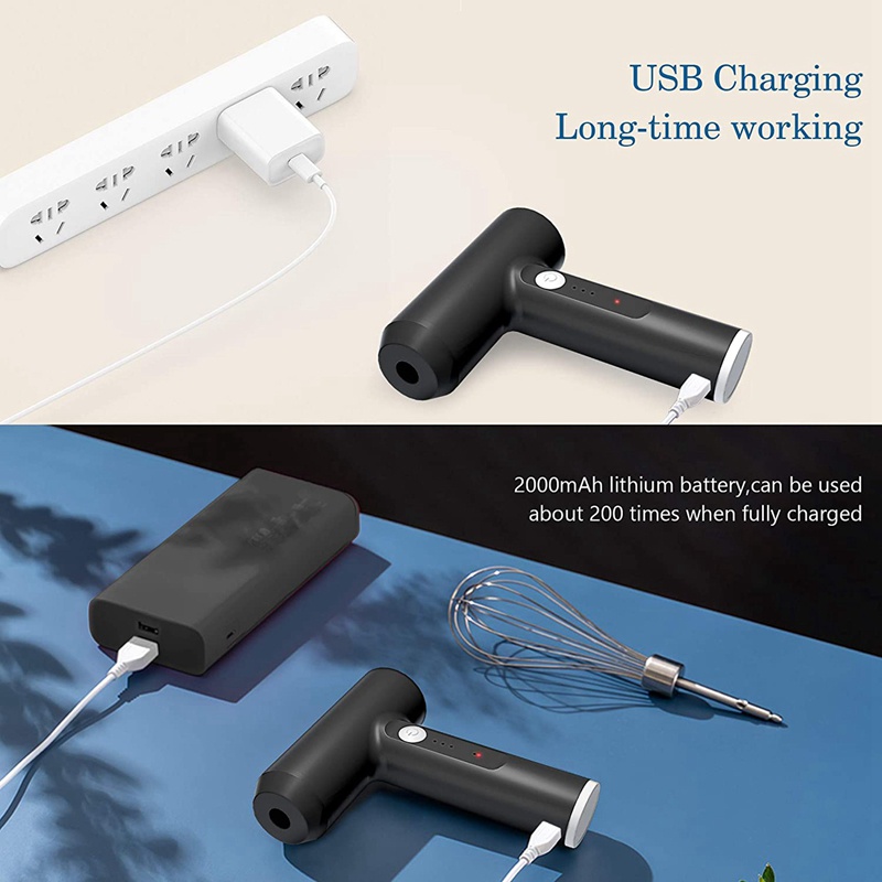 Máy trộn cầm tay không dây sạc cổng USB dùng làm bánh/nước sốt