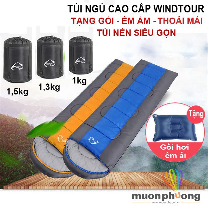 [FREESHIP 70K] Túi ngủ Wind Tour dày 1-1,5kg văn phòng du lịch cắm trại - MUÔN PHƯƠNG SHOP