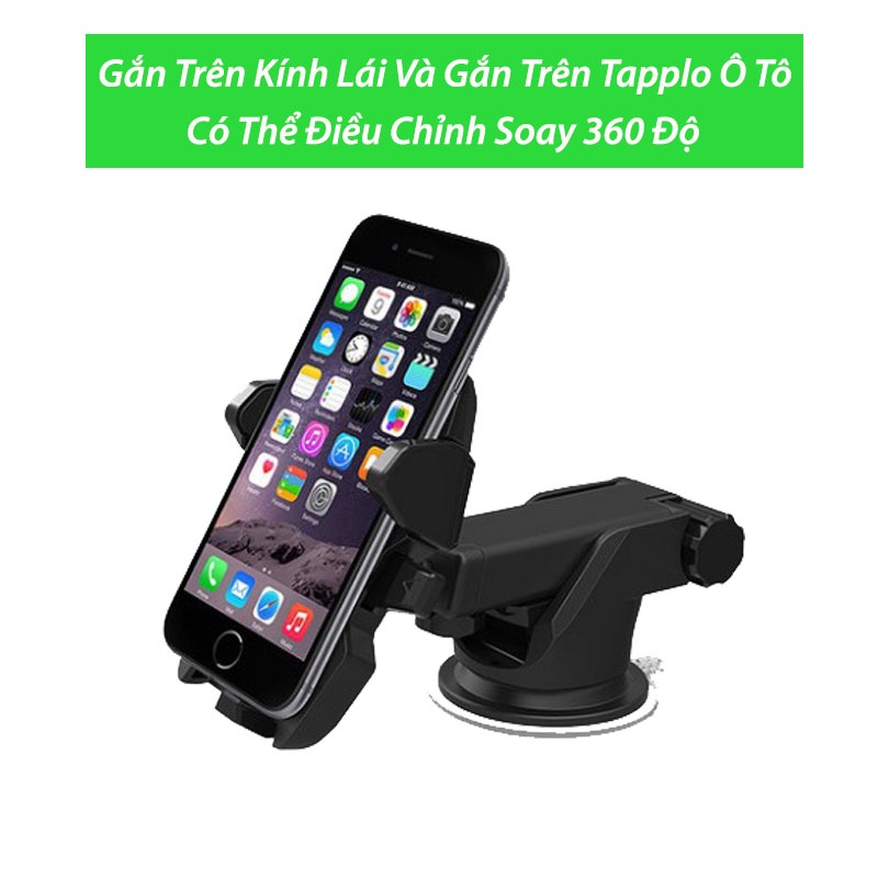 Giá Đỡ Điện Thoại Trên Ô Tô – Xoay 360 Độ - Gắn Được Trên Cả Taplo, Kính Và Khe Cửa Gió Điều Hòa VER 1 CARZONE,TOP