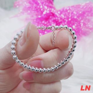 Lắc Bạc Bi 3.5mm Bạc ta dày dặn Cho Bé Đeo Tay