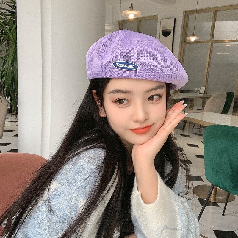 Mũ Beret Màu Tím Khoai Môn Phong Cách Hàn Quốc Cổ Điển Dễ Phối Đồ Thời Trang Xuân Hè Cho Nữ