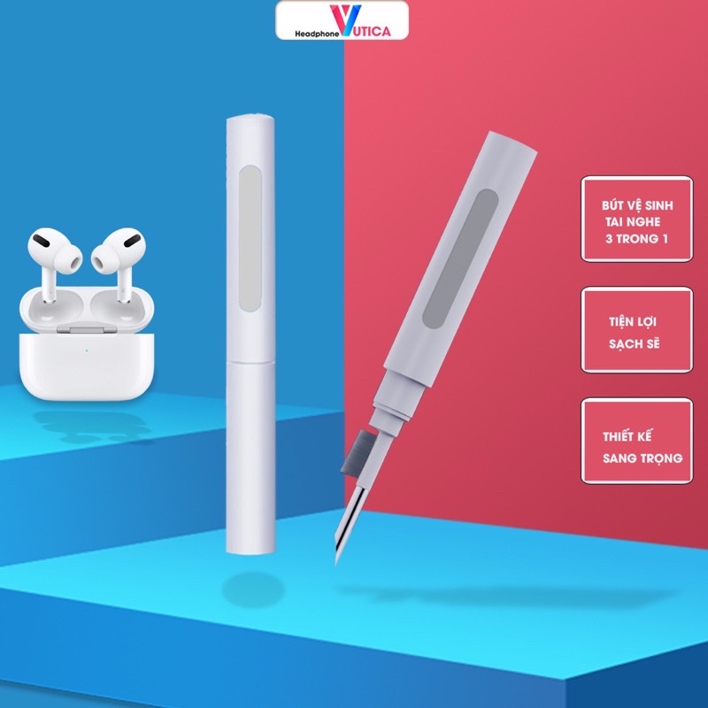 Bộ vệ sinh tai nghe airpods dạng bút gọn nhẹ cầm tay 3 in 1- Làm sạch được hầu hết các vị trí