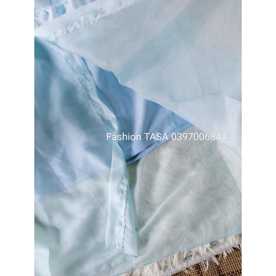TCO set đầm cặp áo con 2 dây kèm khoác ngoài tay ngắn form rộng tơ ánh kiem tiểu thư nina lê