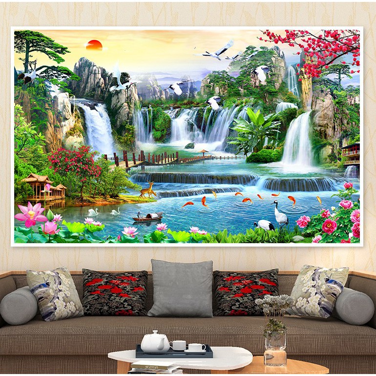 15 khung anh và tranh treo tường Canvas thiên nhiên CỠ ĐẠI, khung Composite VIP