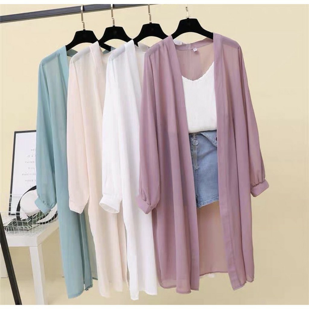 Vexios - ZEC Cardigan ZREKA / Farra Cardigan Mẫu Dài Cardi / Áo Khoác Ngoài Màu Trơn Thời Trang Thường Ngày Cho Phụ Nữ Tuổi Teen / Áo Khoác Ngoài