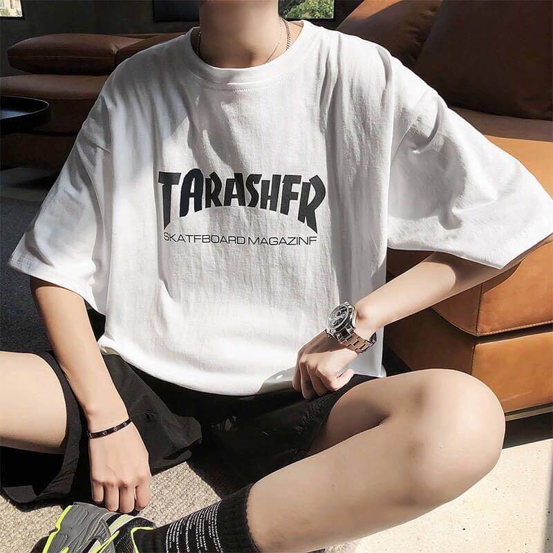 Áo T-shirt/Áo phông nam, tay lỡ,phong cách Hàn Quốc, kiểu dáng rộng rãi | BigBuy360 - bigbuy360.vn