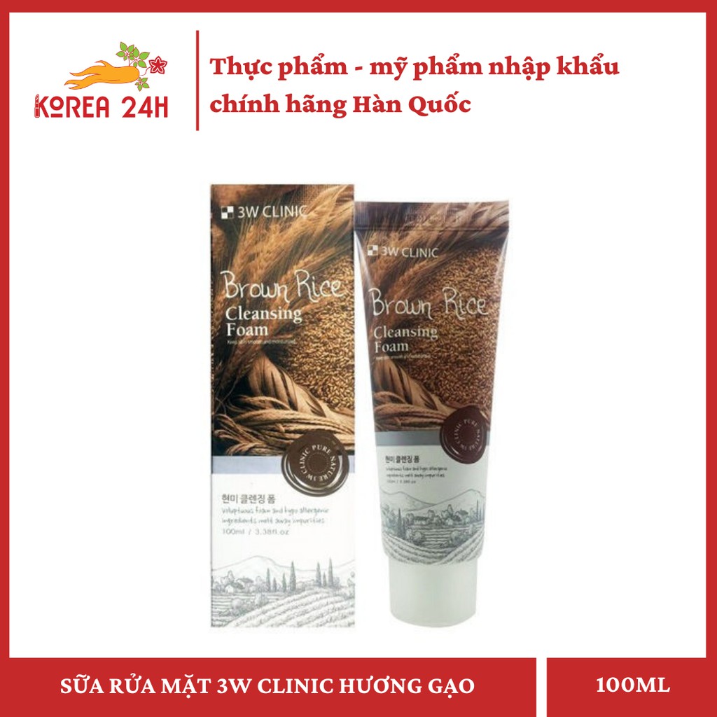 Sữa Rửa Mặt 3W Clinic Hương Gạo (100 ml)