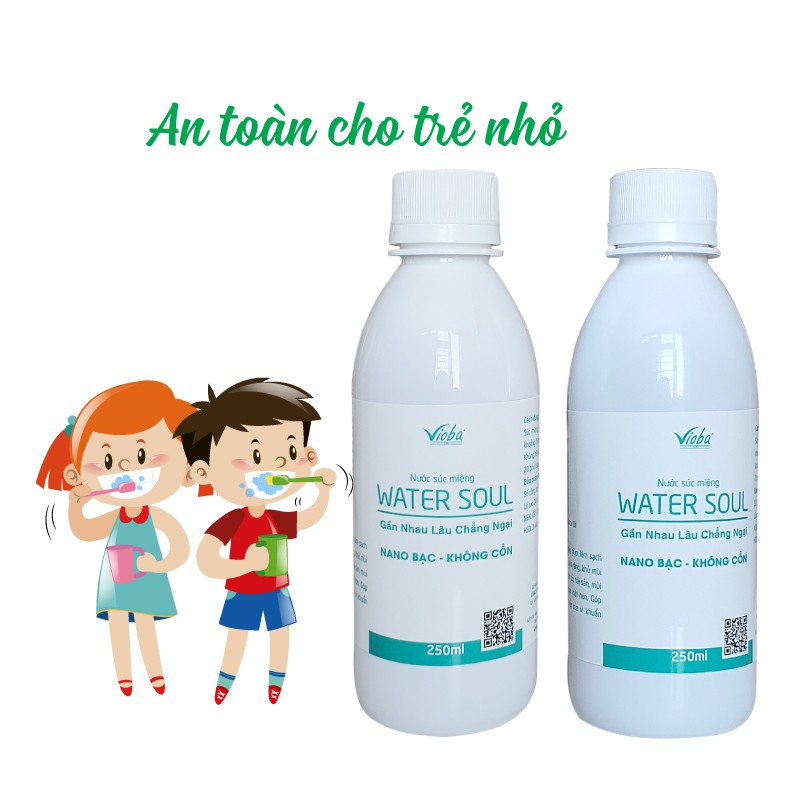 Nước súc miệng Water Soul Vioba Nano bạc 250ml giúp khử mùi hôi, cho hơi thở thơm mát