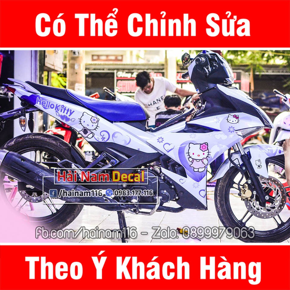 Tem Trùm Exciter 150 Trắng Tím HelloKitty