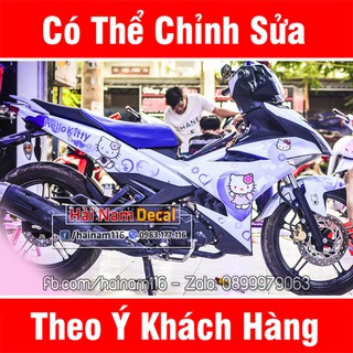 Tem Trùm Exciter 150 Trắng Tím HelloKitty