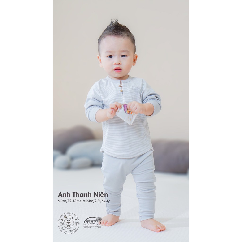 Bộ quần áo dài tay hãng HRNEE vải sợi sồi MODAL mềm mịn thoáng mát